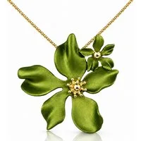 LUISIA® Kette mit Anhänger Halskette "Nelia" mit Blumen - 16 Karat vergoldet (inkl. Schmuckbox), 16 Karat vergoldet