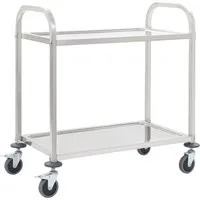 vidaXL Küchenwagen 2-Stufiger Servierwagen 95 x 45 x 83,5 cm Edelstahl