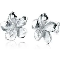 Elli Paar Ohrstecker Frangipani Blüte Blume Filigran 925 Silber, Frangipani Blüte