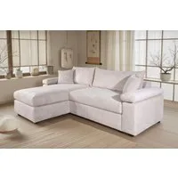 OTTO home Ecksofa Cosy L-Form, B: 234 cm, Sitzaufbau im Sandwich-Federkern, 2 Zierkissen, Mega-Sofa, Cord oder Struktur weich, Kaltschaumauflage