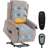 BAYMATE Massagesessel Relaxsessel Fernsehsessel mit Vibrationsmassage, Liegefunktion (2 Massagepunkte, Fernbedienung, 68 x 88 x 98 cm Braun)
