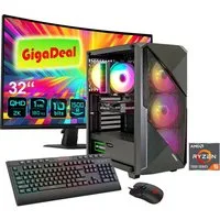 GAMEMAX GigaDeal Striker 2787 AMD Ryzen 5 7500F 16GB DDR5 1TB SSD RTX 5060Ti Gaming-PC-Komplettsystem (32", AMD Ryzen 5 7500F, RTX 5060 Ti, 16 GB RAM, 1000 GB SSD, Windows 11, DDR5 RAM + Gigabyte GS32QCA LED-Monitor Curved, 80 cm 32)