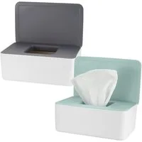FOUORTUNATE-BEE Feuchttücherbox 2er-Set Feuchttuch- und Taschentuchspender mit Deckel (2 St), Praktische Aufbewahrungsboxen für Zuhause und Büro