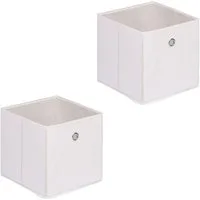 IDIMEX Aufbewahrungsbox ELA (Set), Aufbewahrungsboxen im 2er Set, Regalboxen mit Griff 27x27cm weiß