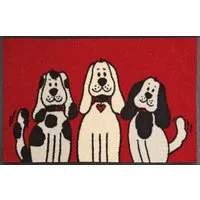 wash+dry by Kleen-Tex Fußmatte Three Dogs, rechteckig, Höhe: 9 mm, Schmutzfangmatte, Motiv Hunde, rutschhemmend, waschbar
