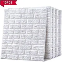 Blusmart 3D-Wandtattoo 10er-Pack selbstklebende 3D-Wandpaneele (35 cm x 38,5 cm, wasserfeste Tapete, Wohnzimmertapete, Wohndeko), Geeignet für Schlafzimmer, Wohnzimmer, Küche, TV-Wände und Wohndeko