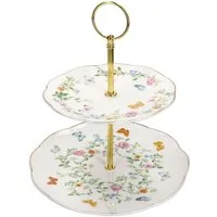 MamboCat Etagere MamboCat Dancing Butterflies 2-stöckige Etagere Porzellan Metall, Porzellan