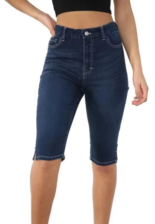 MYT Womens Magic Shaping hoch taillierte Denim Shorts Blau