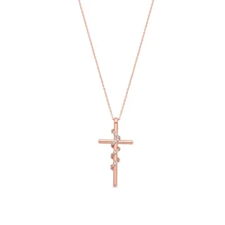 Luxenter-Halskette aus brillantem Metall und Zirkonia-Legierung, verarbeitet in 18-karat-Roségold – Cruz