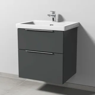 Sanipa 3way Waschtischunterbau zu Villeroy & Boch Subway 3.0 Waschtisch mit 2 Auszügen, Anthrazit-Ma UM84622
