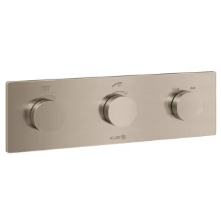 KLUDI-Push, Tronic Elektronisches Unterputz-Thermostat mit Feinbauset Stainless Brushed Nickel 38300N5-00