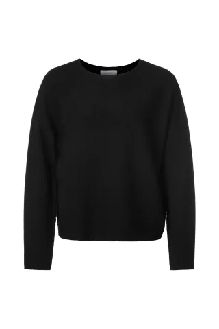 Rich & Royal - Seamless shniy jumper with boat neck black - Gr. - S