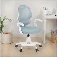 IDIMEX Schreibtischstuhl ISLA, Kinder Bürostuhl mit Fußstütze ergonomisch höhenverstellbar Grün