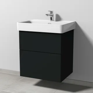 Sanipa 3way Waschtischunterbau zu Laufen Pro S Waschtisch mit 2 Auszügen, Vulkan-Matt SP7661V