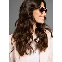 Laura Scott Sonnenbrille mit golffarbendem Vollrand und rosa Halbbesatz - NEW