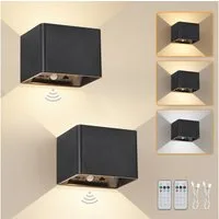 Kimjo Wandleuchte Akku-Wandleuchte mit 5400 mAh, Bewegungsmelder & Fernbedienung, LED fest integriert, Warmweiß, Neutralweiß, Kaltweiß, LED-Wandlampe mit Fernbedienung, Dimmung & Timer, kabellos