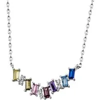 Firetti Kette mit Anhänger Schmuck Geschenk Silber 925 Halsschmuck Halskette Collier Regenbogen, mit Zirkonia (synth)