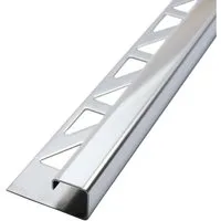 Dalsys Profil Fliesenschiene Eckprofil Quadratprofil Edelstahl (Poliert 2m x 8mm, 1-St), Fliesenprofil