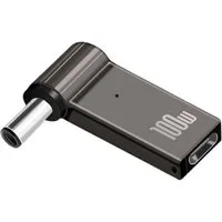 Bolwins N22 USB-C zu DC mit PD Kabel Adapter passend für HP Stecker 7,4*5,0mm Laptop-Adapter DC-Rundstecker 7,4×5,0 mm zu USB-C Buchse, 0 cm, USB-C auf DC Adapter, Power Delivery bis 100W, integrierter PD-Chip