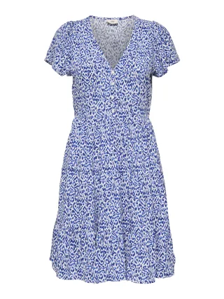 JDY - JDYSEZEN LIFE S/S BUTTON DRESS WVN DIA Cloud Dancer - Gr. - S