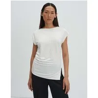 someday Kurzarmshirt Kurana aus ECOVERO™-Jersey Seitliches Faltendetail für schmeichelnde Silhouette