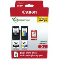 Canon PG-560XL/CL-561XL Tintenpatrone (Set, Original Druckerpatronen, schwarz / cyan / magenta / gelb)