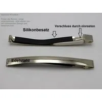 H.E.S. Haarspange Haarspange Edelstahl Silikonbesatz der absolute Klassiker., Vorteilspack, 2-tlg., Spar-Set 2 x Edelstahlspangen mit Silikonbesatz, weniger Haarbruch, Silikonbesatz, auch für dünne Haare