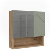 Vicco Badezimmerspiegelschrank Irma, Salbeigrün/Artisan, 54 x 55 cm (1-St)
