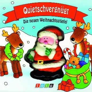 Die neuen Weihnachtsstiefel. Quietschvergnügt