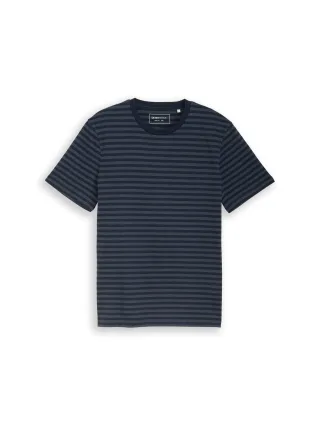 Denim Tom Tailor - T-Shirt mit Streifenmuster navy grey yd stripe - Gr. - XL
