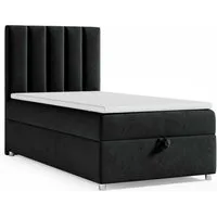 Best for Home Boxspringbett Trinity K10 SINGLE mit Bettkasten & Bonellfederkern, Komfort Topper H3 (Einzelbett, Polsterbett gepolstertes Kopfteil, Jugendbett, Kinderbett versch. Größen, 70x200 80x200 90x200 100x200 cm), mit oder ohne Topper, Flexible