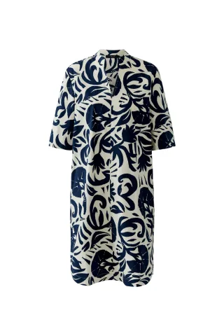 Oui - Hängerkleid white blue - Gr. - 36