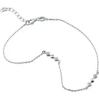 SilberDream Fußkette mit Anhänger SilberDream Raute Fußkette Damen silber, Damen Fußkette Raute aus 925 Sterling Silber, Farbe: silber, weiß