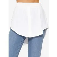 SASSYCLASSY Unterrock Blusen Unterrock Damen Saum Verlängerung Elegant Musselin Halbrock Hemdverlängerung mit Gummibund Weiß Schwarz