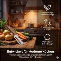 FELIXLEO Gemüseschneider 3 in 1 Sparschäler Holzgriff Gemüseschäler Flaschenöffner 2Stück