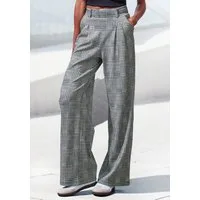 LASCANA Schlupfhose extra Weit mit Bundfalten mit Jacquard Strickmuster oder uni schwarz