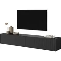 Selsey TV-Schrank VELDIO Hängeboard geriffelt, Push-to-Open, Matt-Optik, 175x30 cm