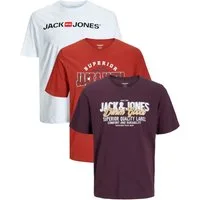 Jack & Jones PlusSize Print-Shirt (Spar-Set, 3er-Pack) Big Size Shirt Übergrößen Shirt