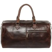 SID & VAIN Reisetasche echt Leder Weekender groß Ledertasche braun SEATTLE, Echtleder Reisegepäck für Damen & Herren, Sporttasche XL braun-cognac