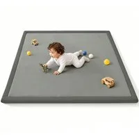 Insma Spielmatte Ultraweiche Baby Krabbelmatte Laufstallmatte 127x127cm, 3cm dicke Memory-Schaumstoffmatte Rutschfest für Krabbeln & Bauchlage