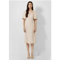 QS Midikleid Kleid Viskosemix-Kleid mit Smok-Detail