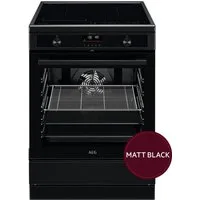 AEG Elektro-Herd-Set CIB6499APB Hob²Hood – 60 cm in Matt Black, mit 2-fach-Teleskopauszug, Pyrolyse-Selbstreinigung, SurroundCook, Bridge-Funktion, Pyroluxe®Plus, FlexiRunners™