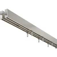 DécoProfi Innenlaufschiene Gardinenstange eckig ABOVE 2-läufig, Deckenträger, verschraubt, Aluminium / Zinkguss, Set komplett