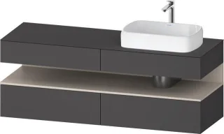 Duravit Qatego Konsolenwaschtischunterbau wandhängend Graphit Matt 1600x550x600 mm - QA4778091490010 QA4778091490010