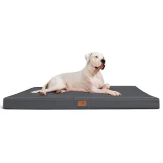 Tierlando OSCAR VISCO - Orthopädische Hundematte Matratze aus Kunstleder schwarz/ graphit 1 m, 11 cm, 80 cm