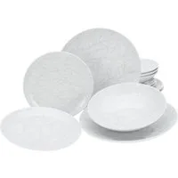 CreaTable Tafelservice Home Blätter (12-tlg), 4 Personen, Porzellan