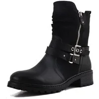 Pogolino 2520 Bikerboots Damen Stiefeletten leicht gefüttert mit Schnalle