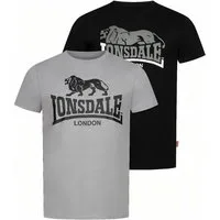Lonsdale T-Shirt Loscoe T-Shirt normale Passform Doppelpack