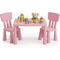 relaxdays Kindersitzgruppe 3-teilige Kindersitzgruppe, (3-tlg), Pink