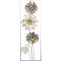 HOFMANN LIVING AND MORE Wanddekoobjekt Wanddekoration (1 St), Blumen aus Metall, silber